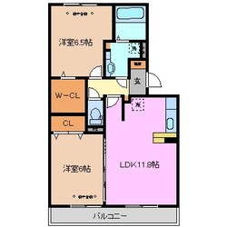 阿倉川駅 徒歩22分 3階の物件間取画像